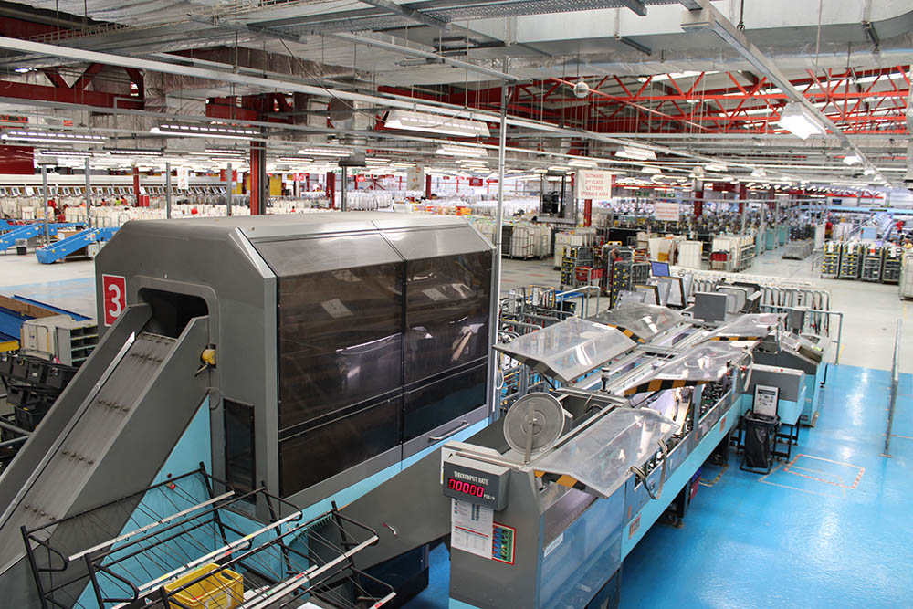 A large machine in the mail centre.
